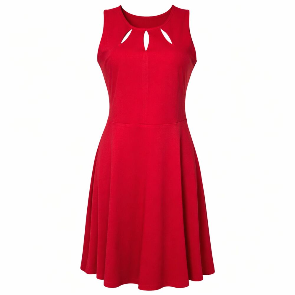 PAPERMOON x STITCH FIX FIT & FLARE CASUAL CLASSIC STRETCH KNEE LENGTH DRESS MED.